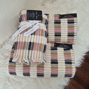 4pc Brooks Brothers 100% Cotton Towels Set